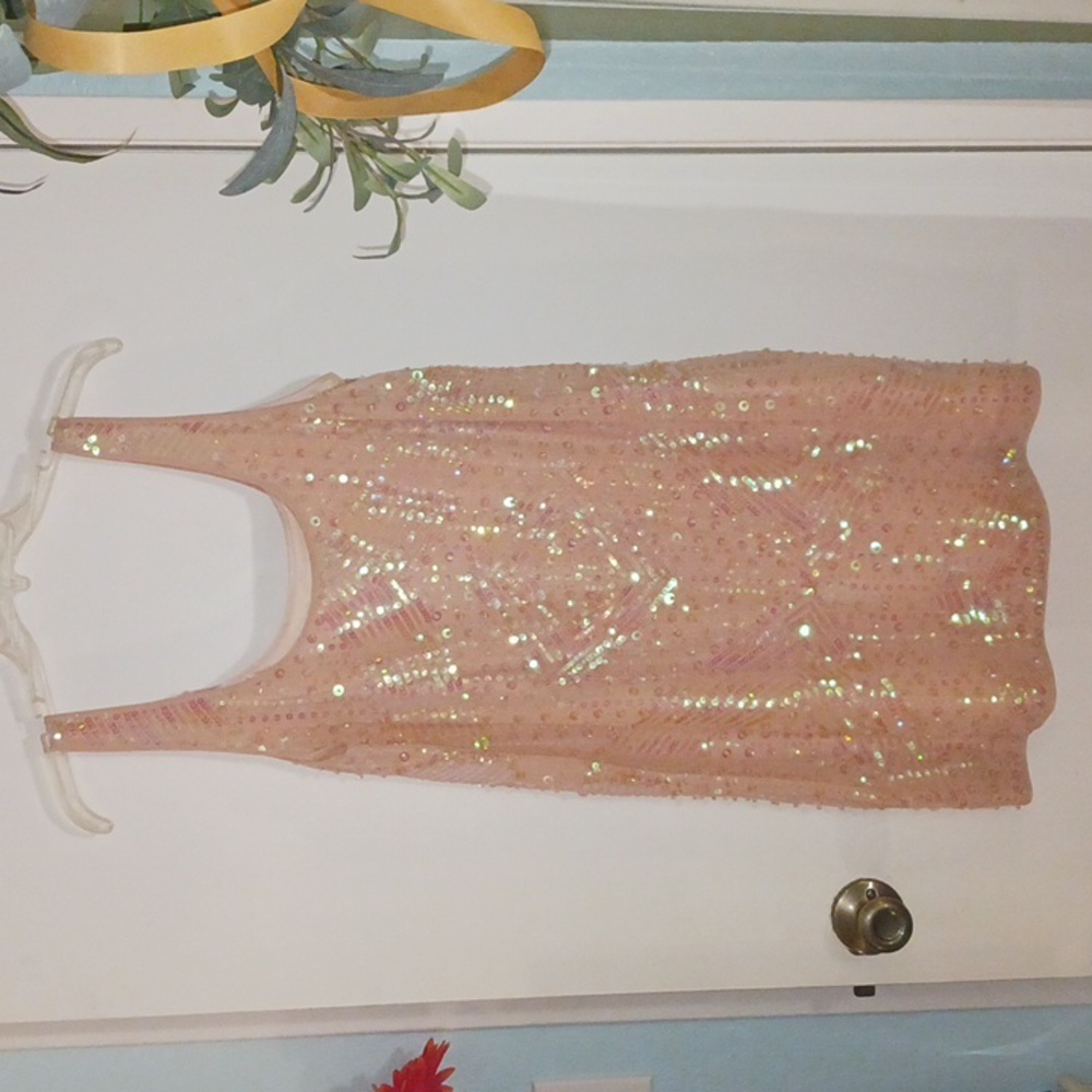 Bebe Light Pink Sequin Dress